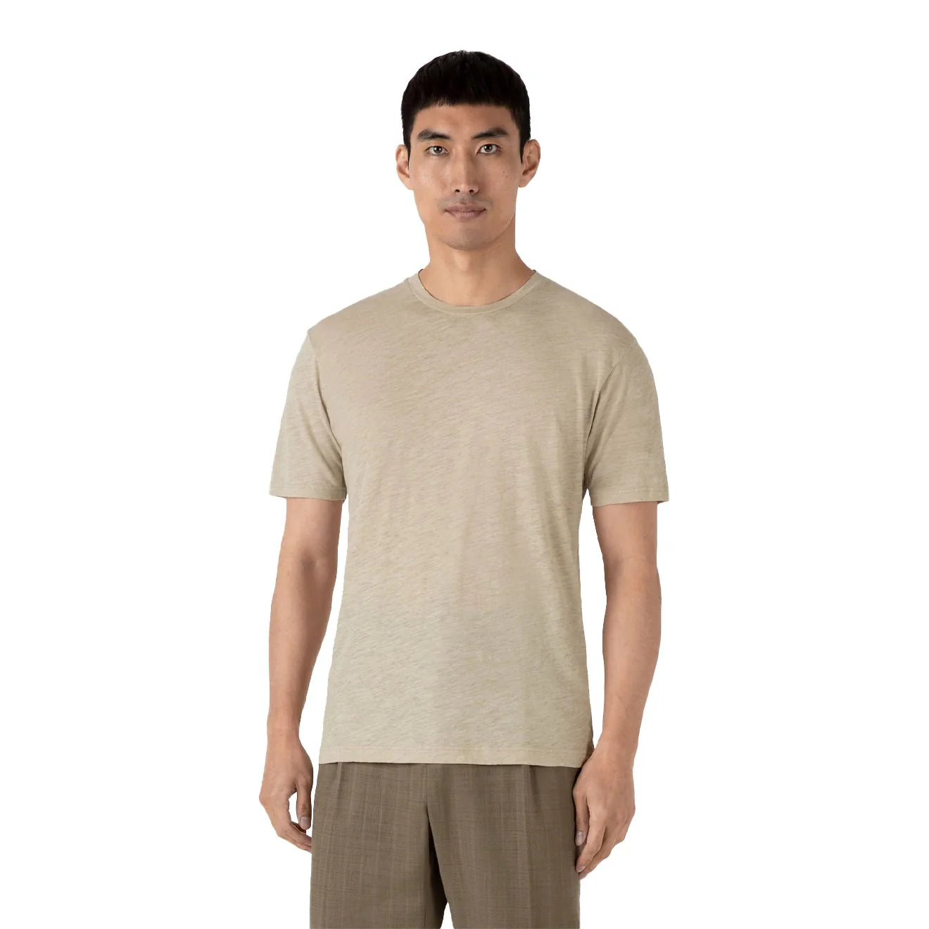 Sunspel Pima S/S Crew Neck Tee Ash Grey - Image 3