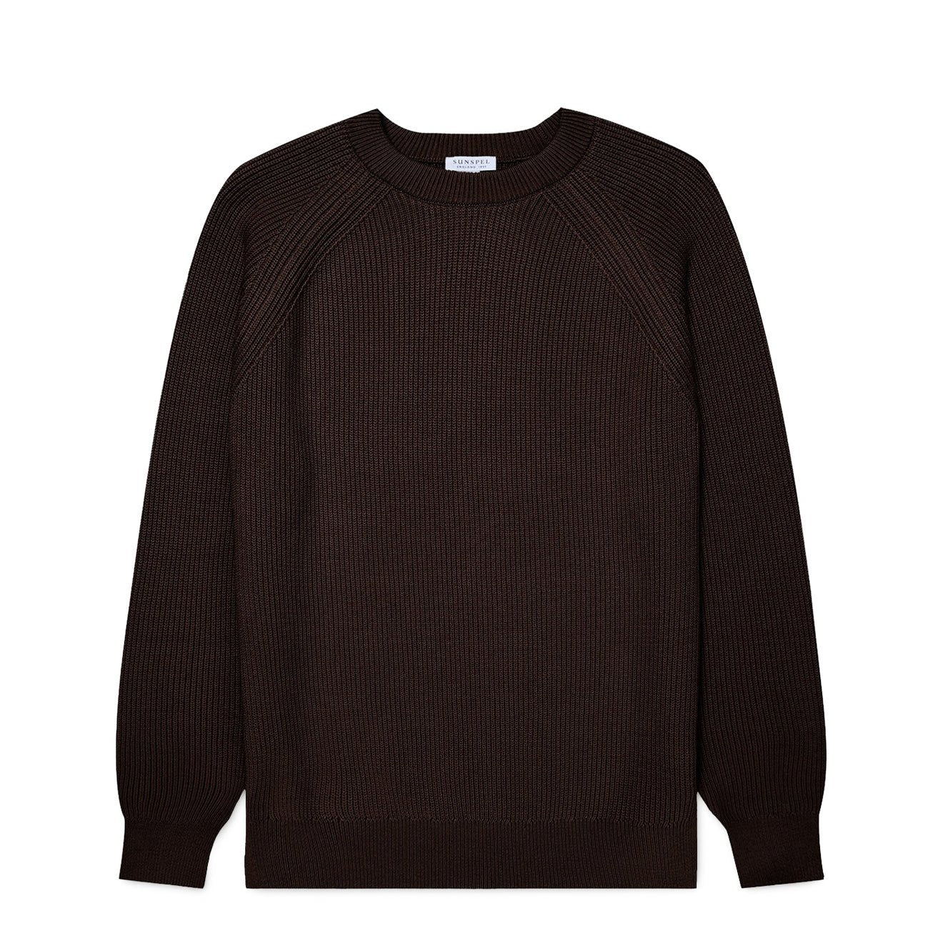 Sunspel Ribbed Cotton Jumper Truffle