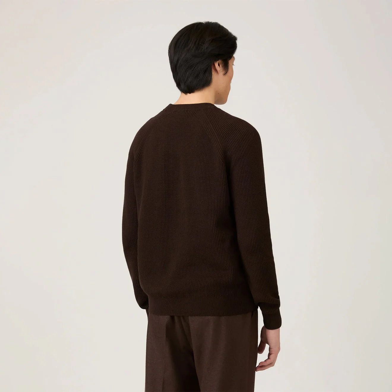 Sunspel Ribbed Cotton Jumper Truffle - Image 3