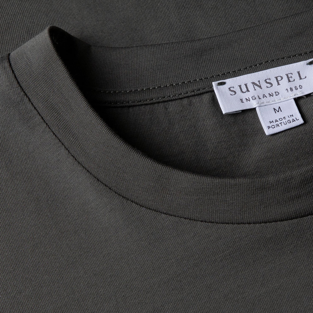 Sunspel Riviera Midweight T-Shirt Drill Green - Image 2