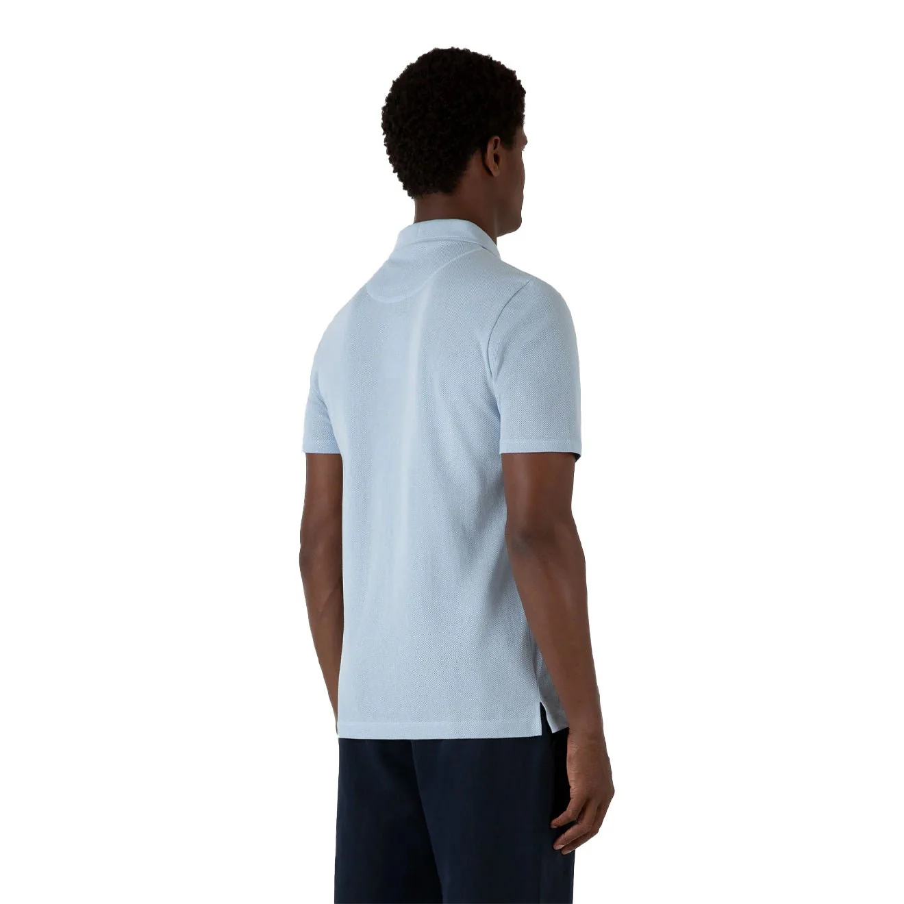 Sunspel Riviera Polo Shirt Blue Mist - Image 4