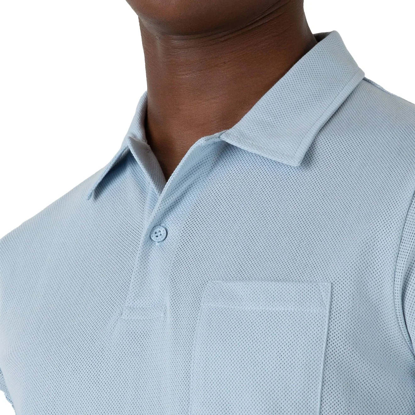 Sunspel Riviera Polo Shirt Blue Mist - Image 5