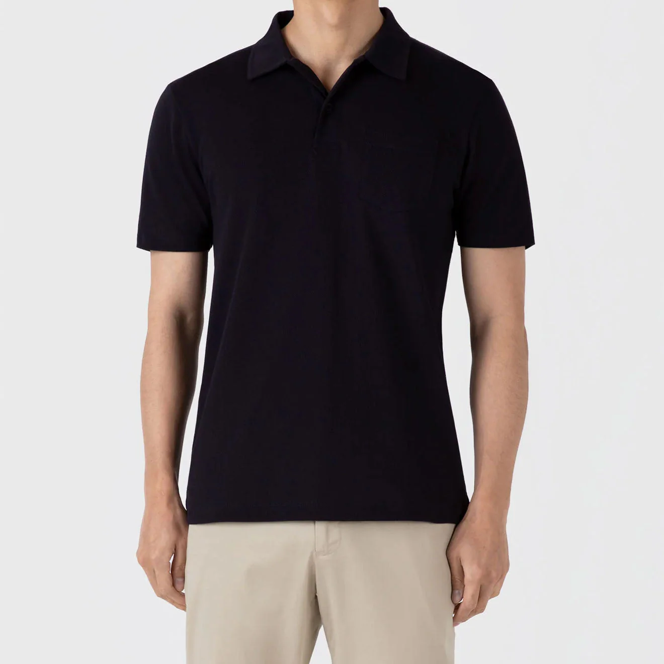 Sunspel Riviera Polo Shirt Midnight Navy - Image 2