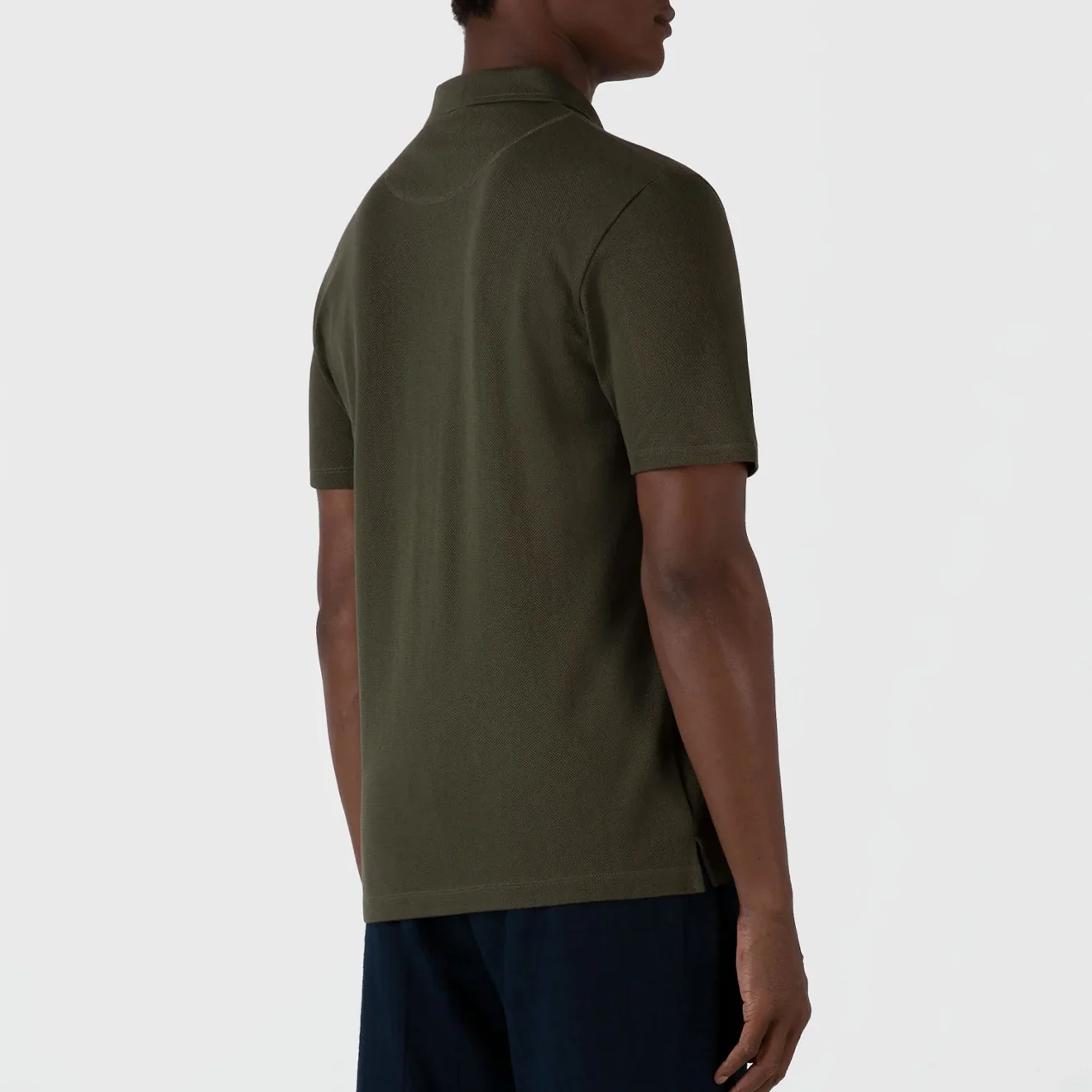 Sunspel Riviera Polo Shirt Pine Green - Image 3