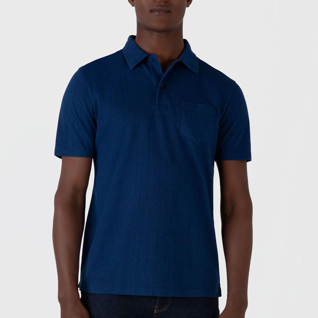 Sunspel Riviera Polo Shirt Real Indigo - Image 2