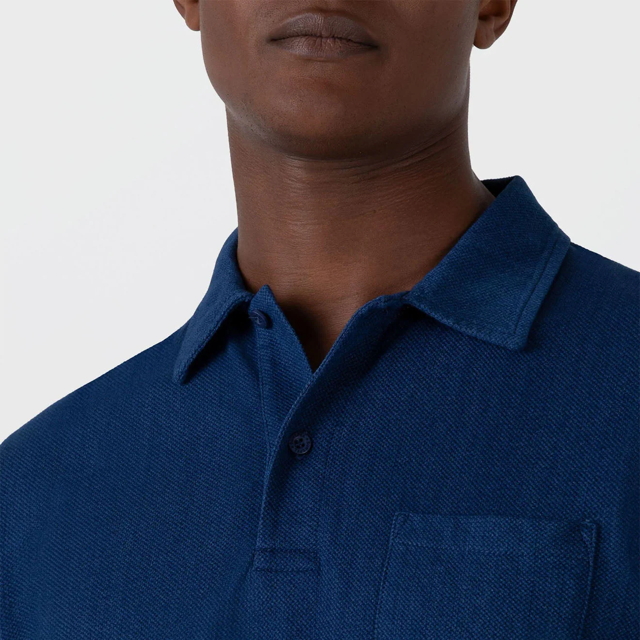 Sunspel Riviera Polo Shirt Real Indigo - Image 3