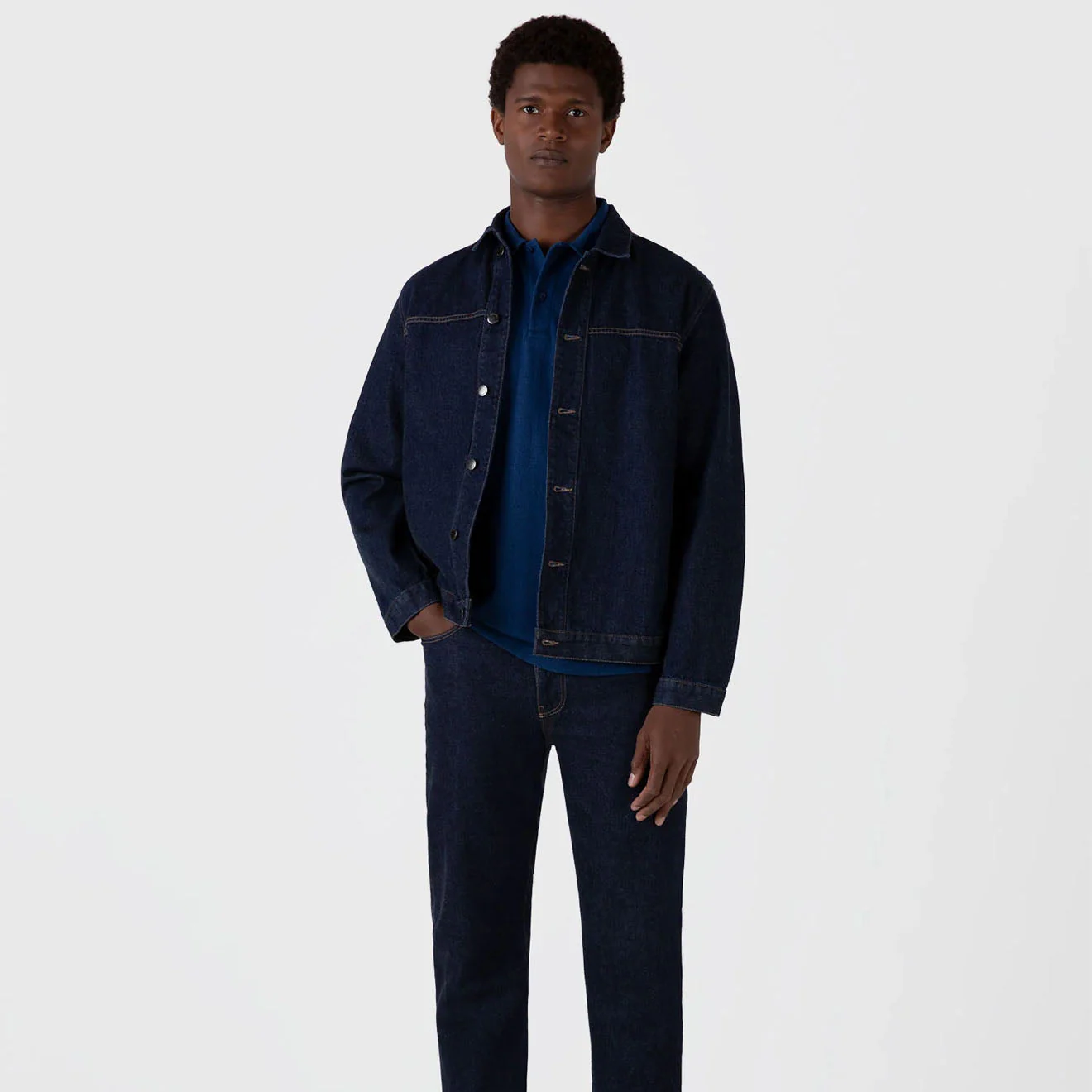 Sunspel Riviera Polo Shirt Real Indigo - Image 4