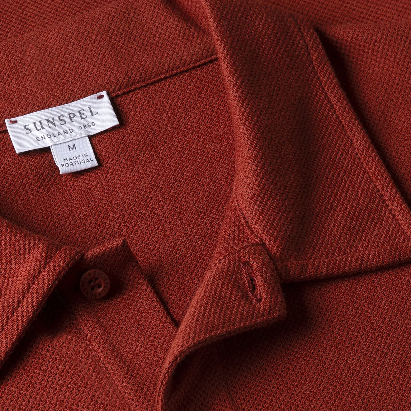 Sunspel Riviera Polo Shirt Rust - Image 2