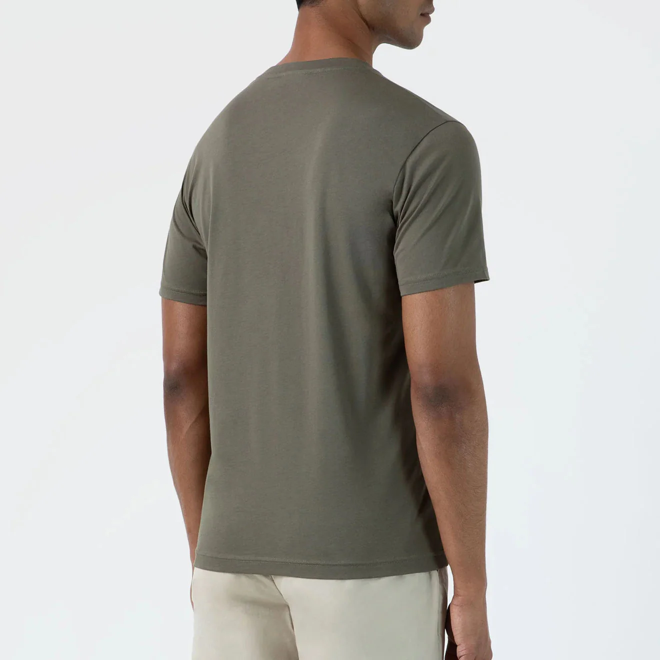 Sunspel Riviera S/S Crew Neck Tee Khaki - Image 3