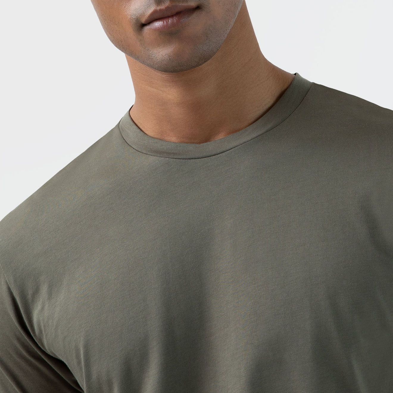Sunspel Riviera S/S Crew Neck Tee Khaki - Image 4