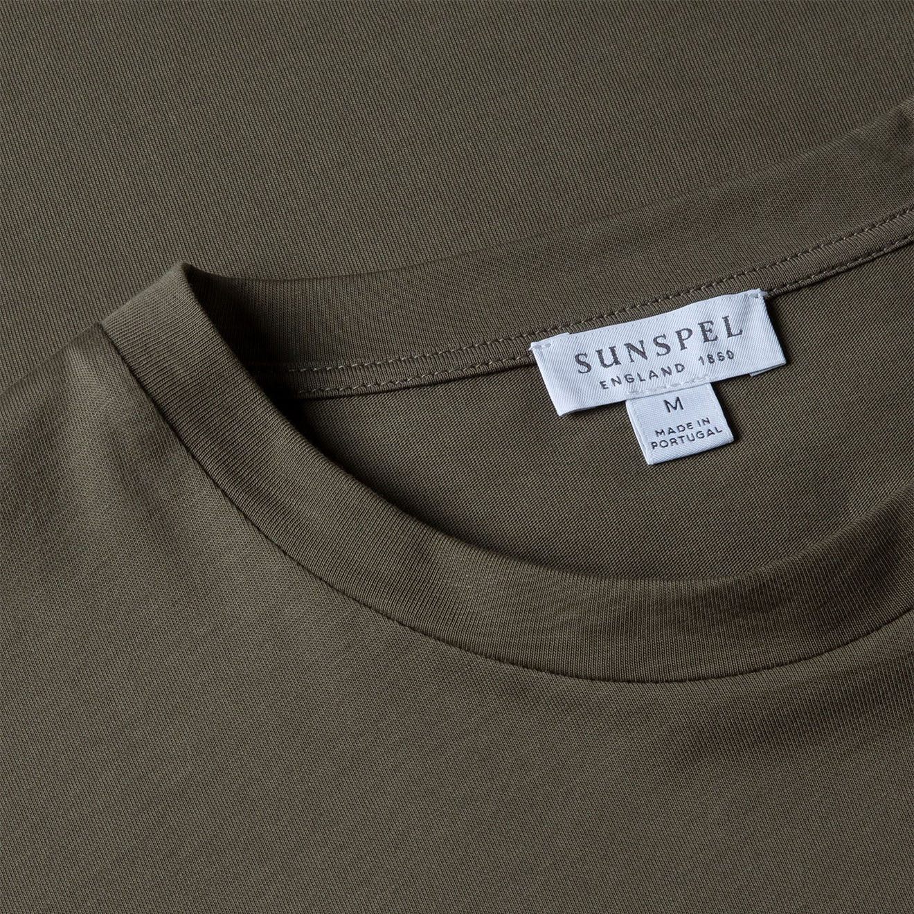 Sunspel Riviera S/S Crew Neck Tee Khaki - Image 5