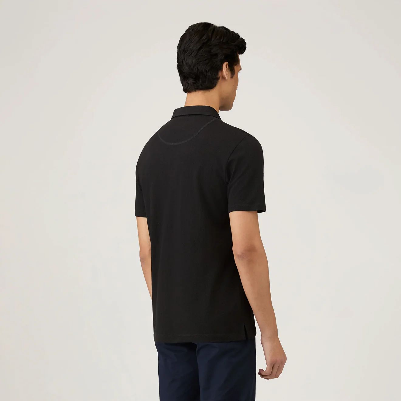 Sunspel Riviera S/S Polo Shirt Black - Image 3