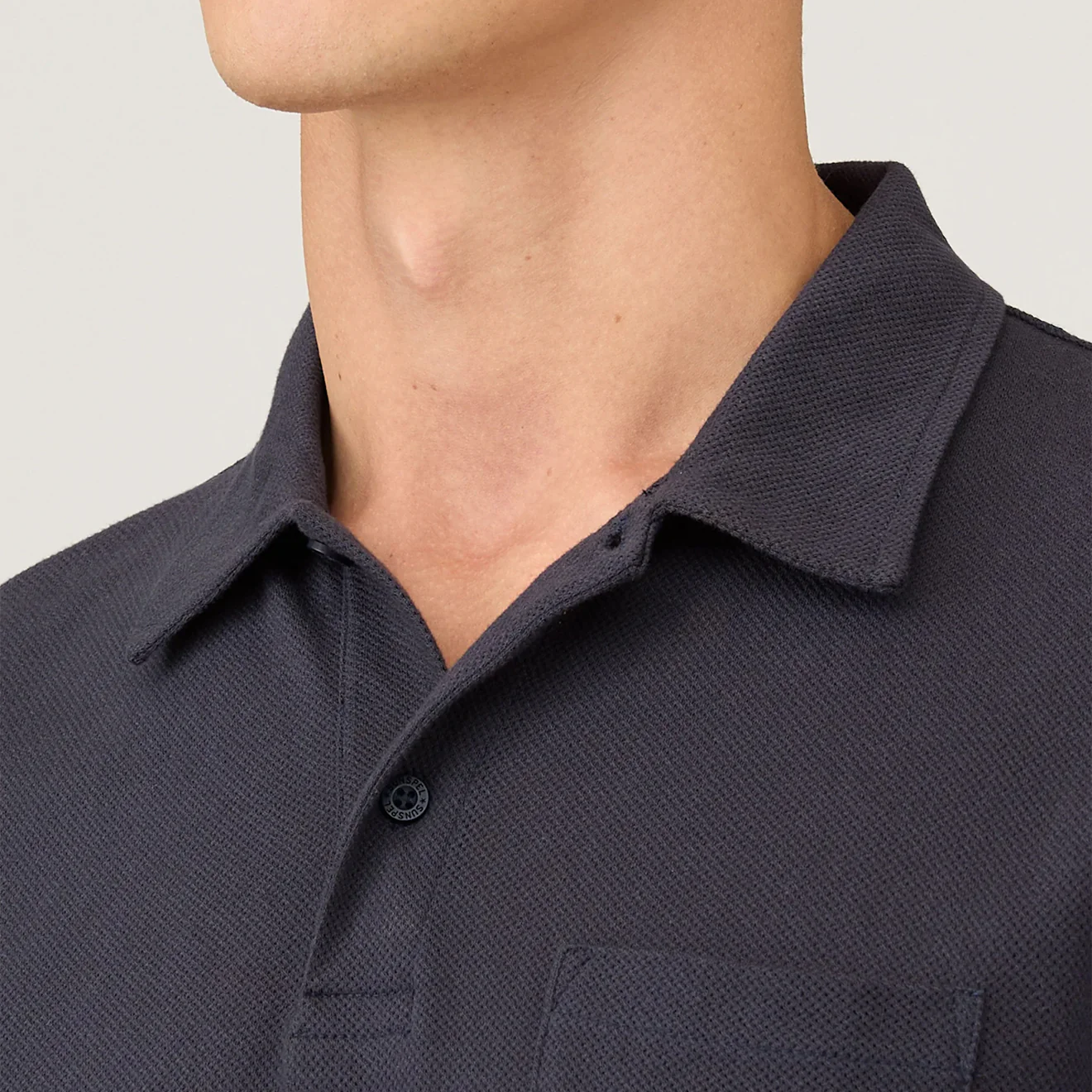 Sunspel Riviera S/S Polo Shirt Navy - Image 4