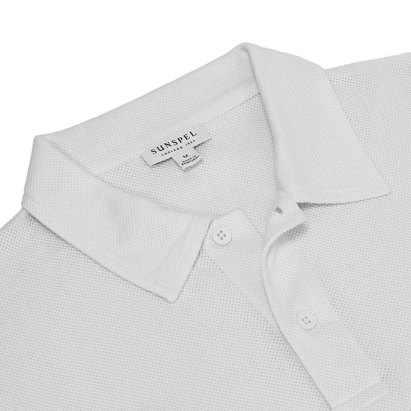 Sunspel Riviera S/S Polo Shirt White - Image 3