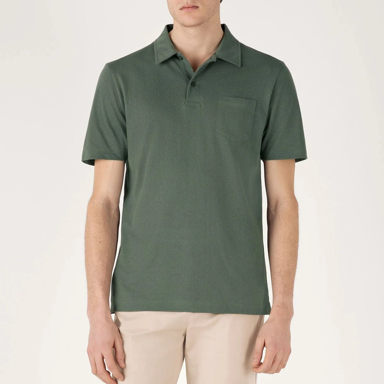 Sunspel S/S Riviera Polo Dark Green - Image 2