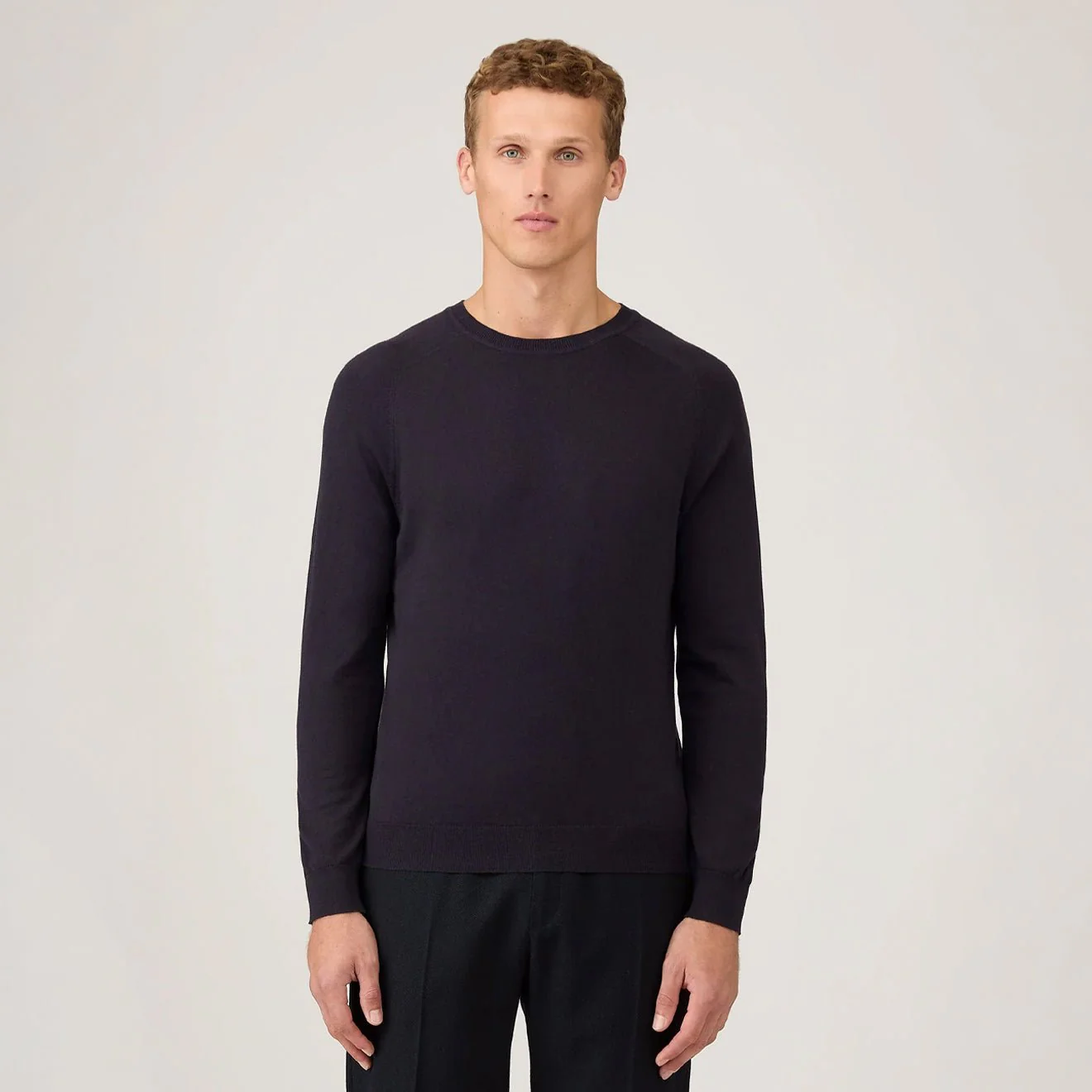 Sunspel Sea Island Cashmere Crew Midnight Navy - Image 3