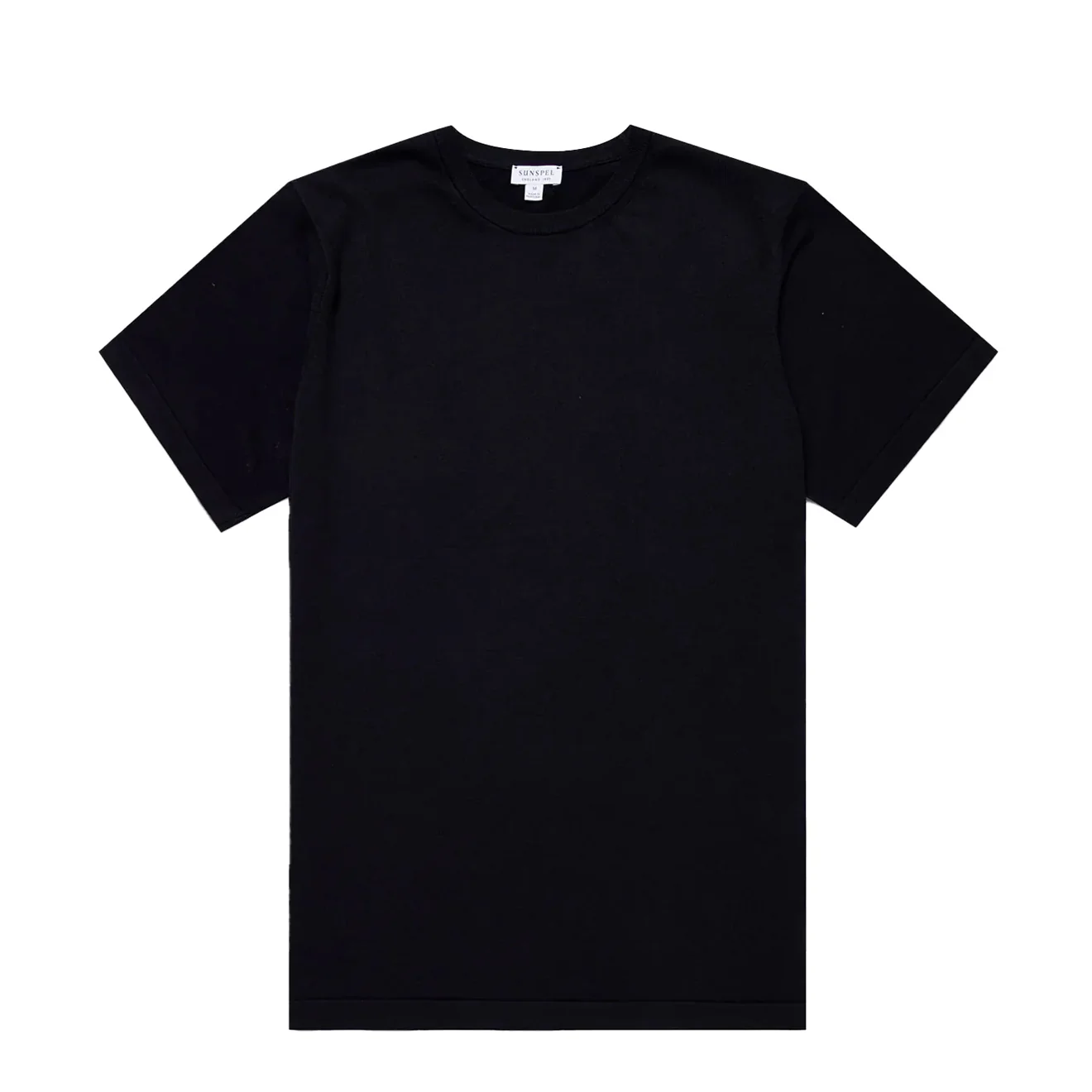 Sunspel Sea Island Crew S/S Knitwear Light Navy