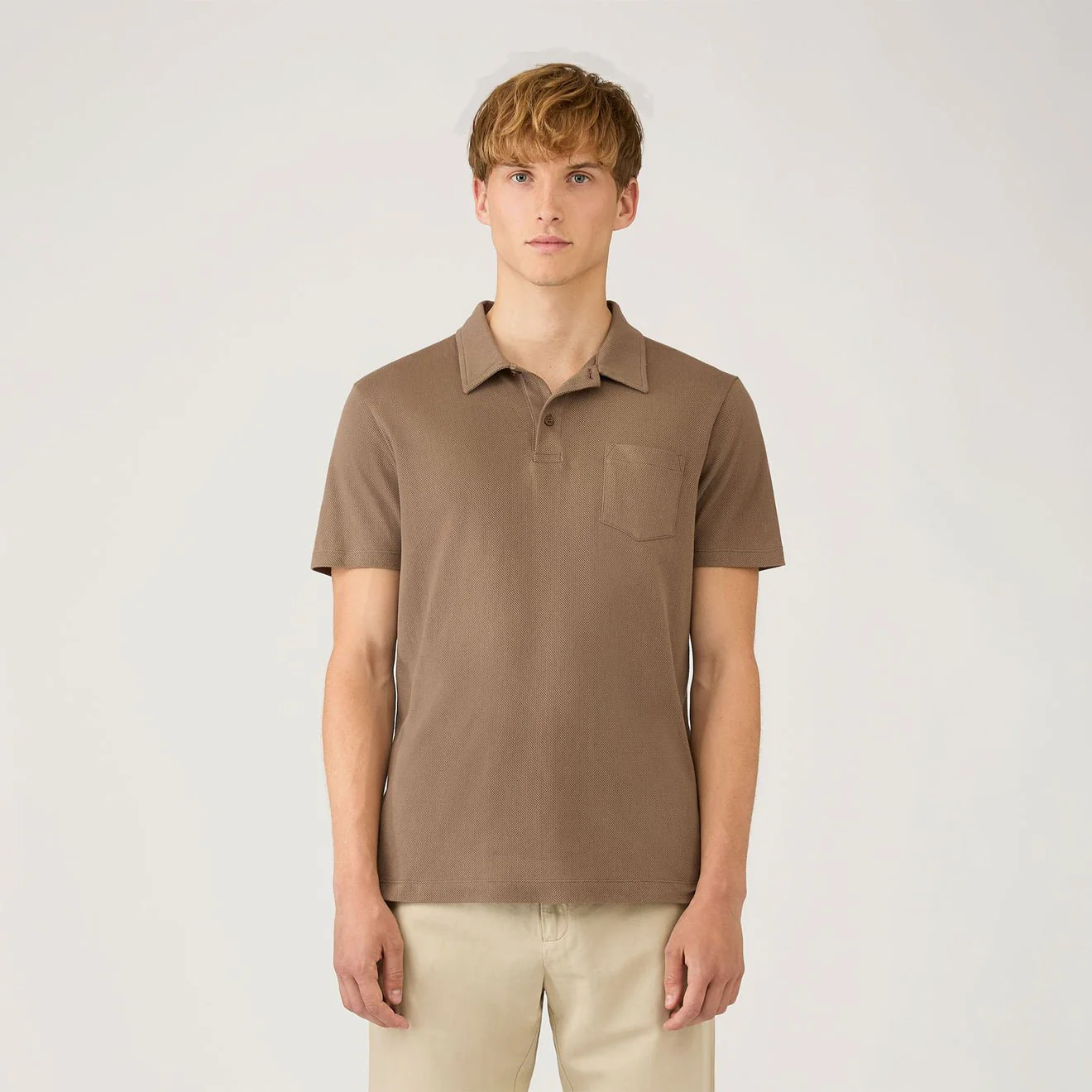 Sunspel SS Riviera Polo Shirt Dark Cedar - Image 2