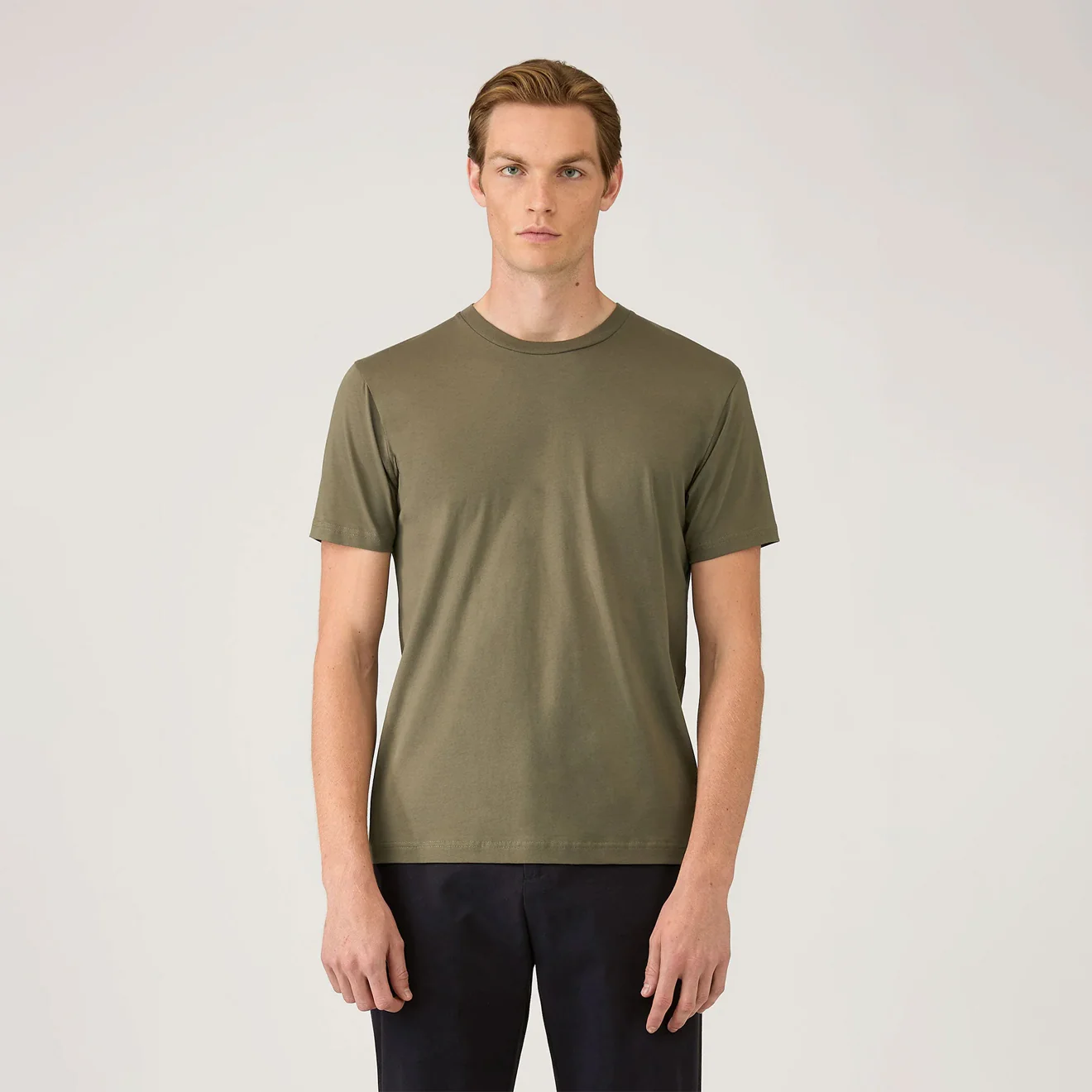 Sunspel SS Riviera T-Shirt Khaki - Image 2