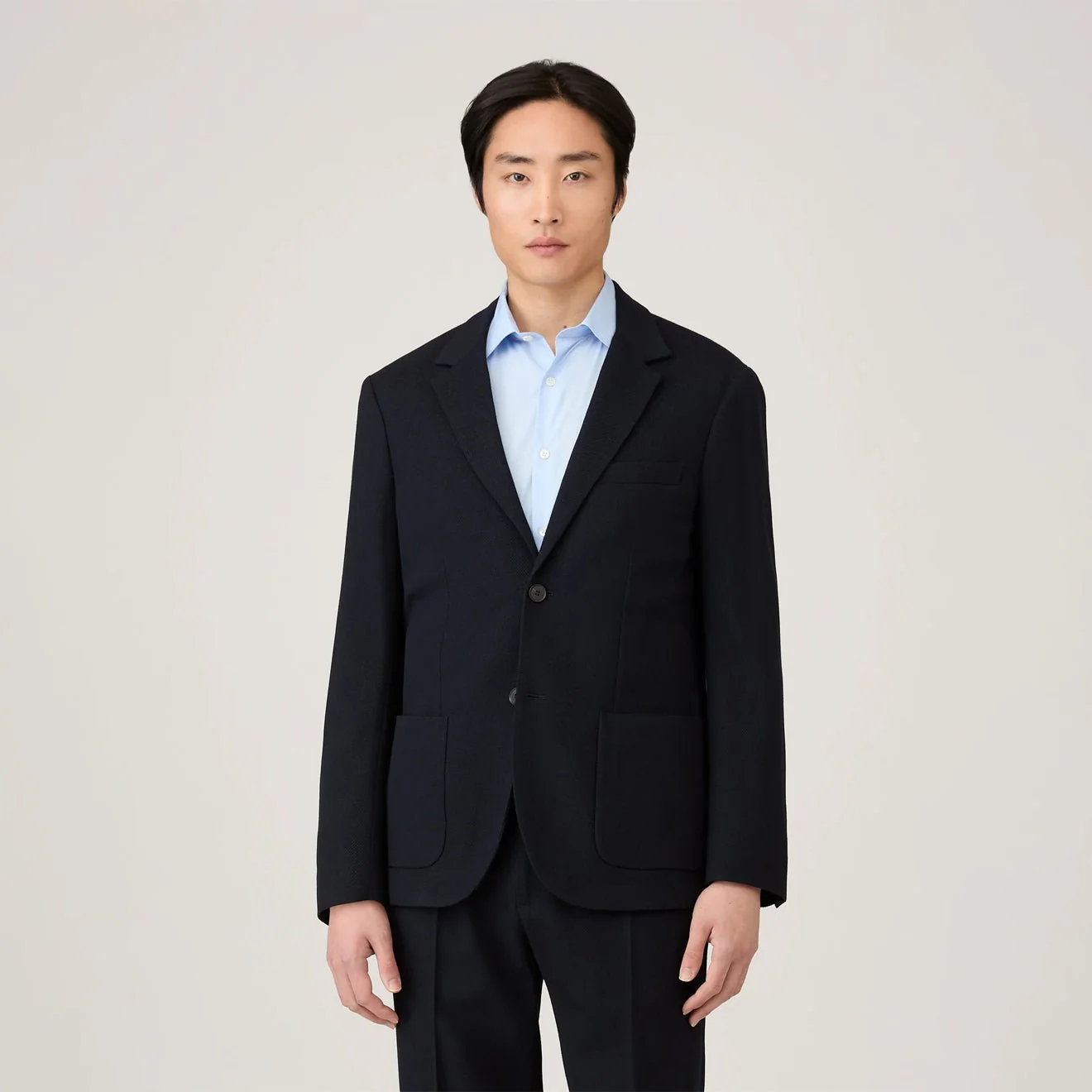 Sunspel Textured Wool Blazer Navy - Image 2