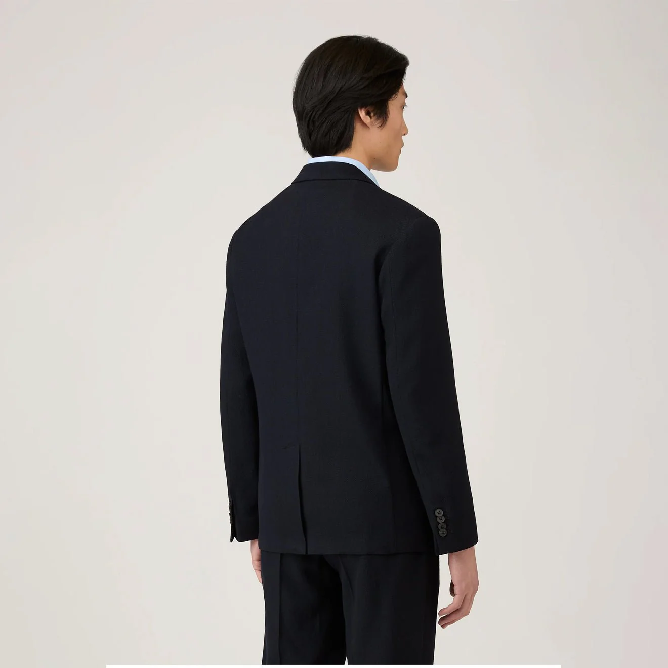 Sunspel Textured Wool Blazer Navy - Image 3