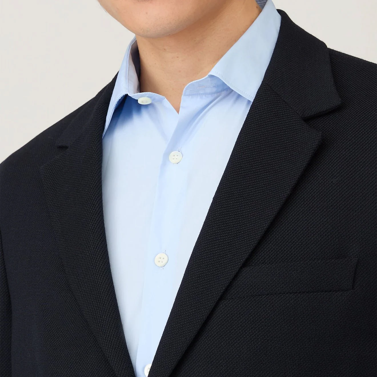 Sunspel Textured Wool Blazer Navy - Image 4