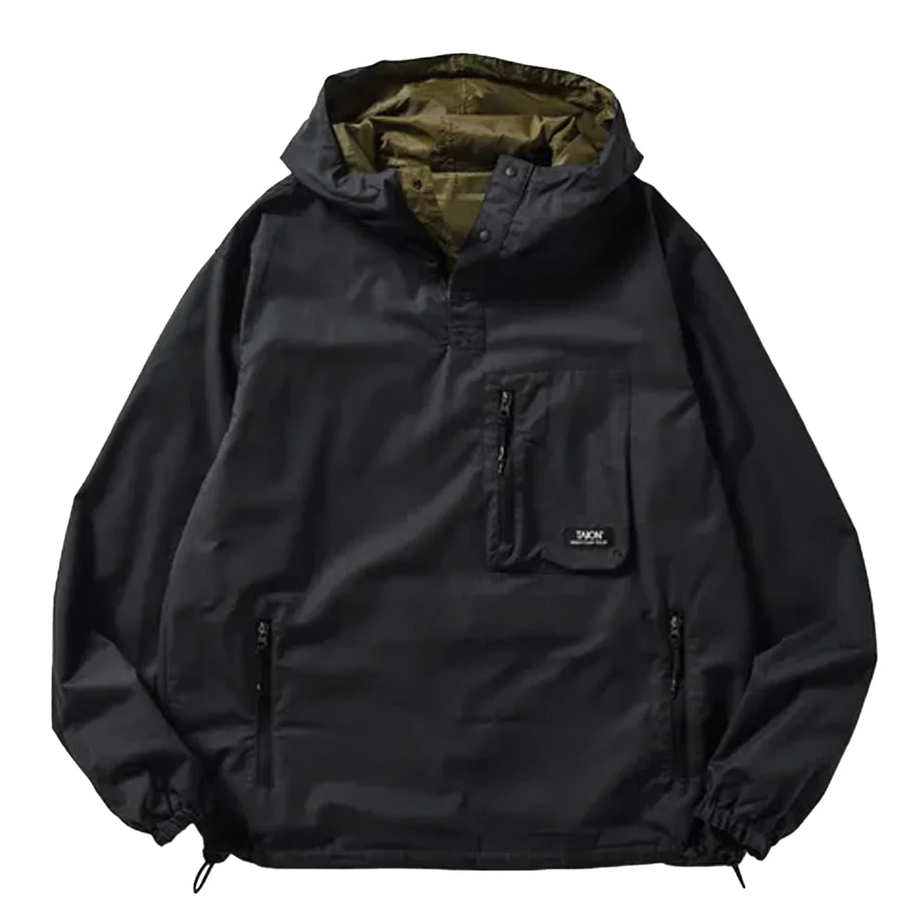 Taion Mountain Non Down Reversible Hooded Jacket Dark Olive / Dark Navy - Image 2