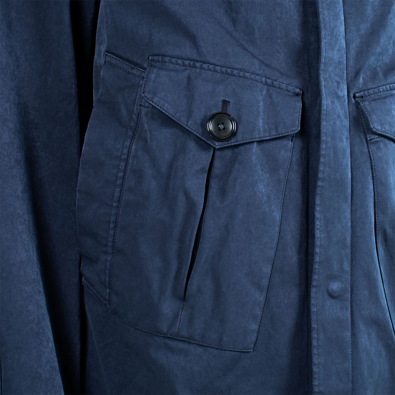 Ten C Hooded 2 Pocket Tempest Jacket Navy - Image 4