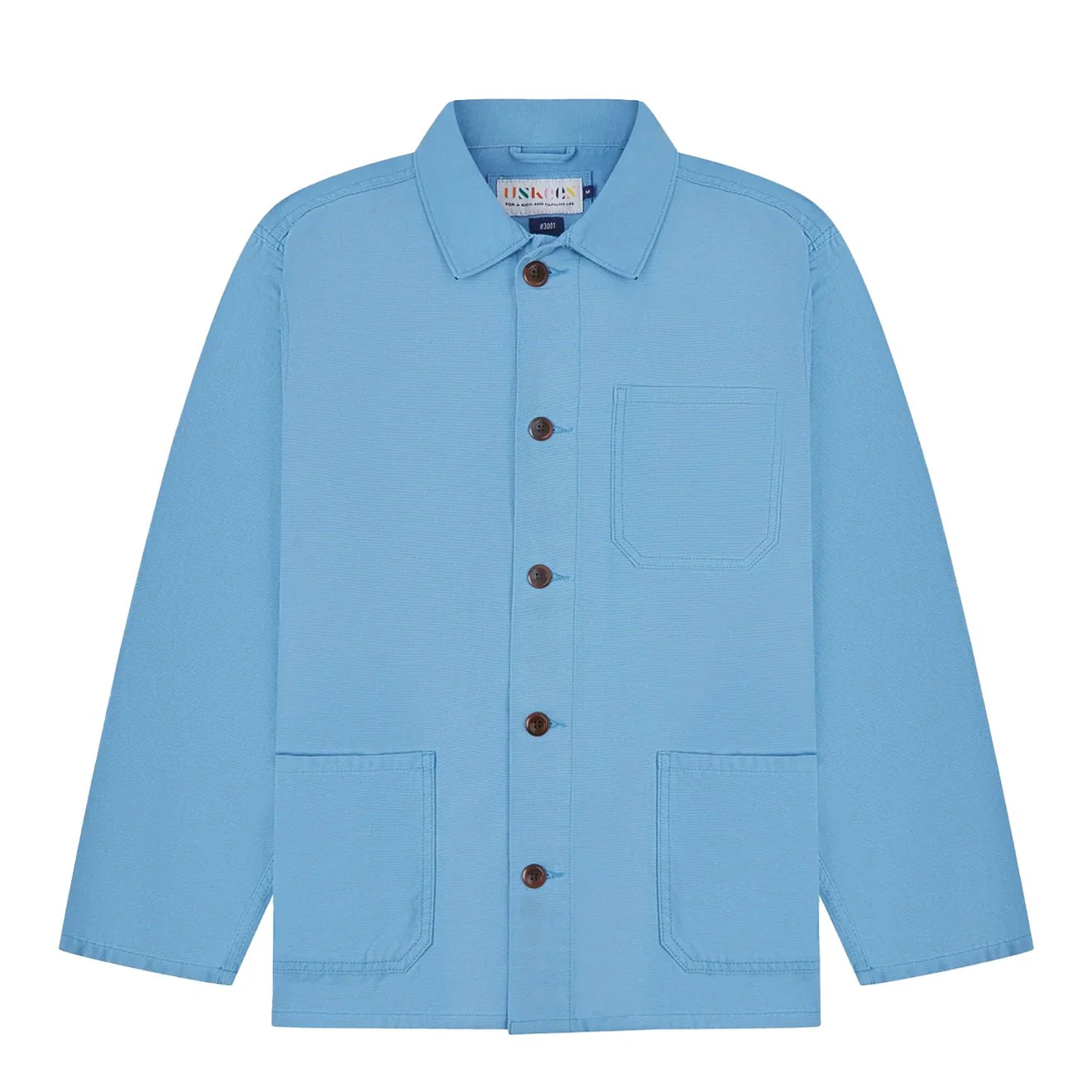 Uskees 3001 Buttoned Overshirt Powder Blue
