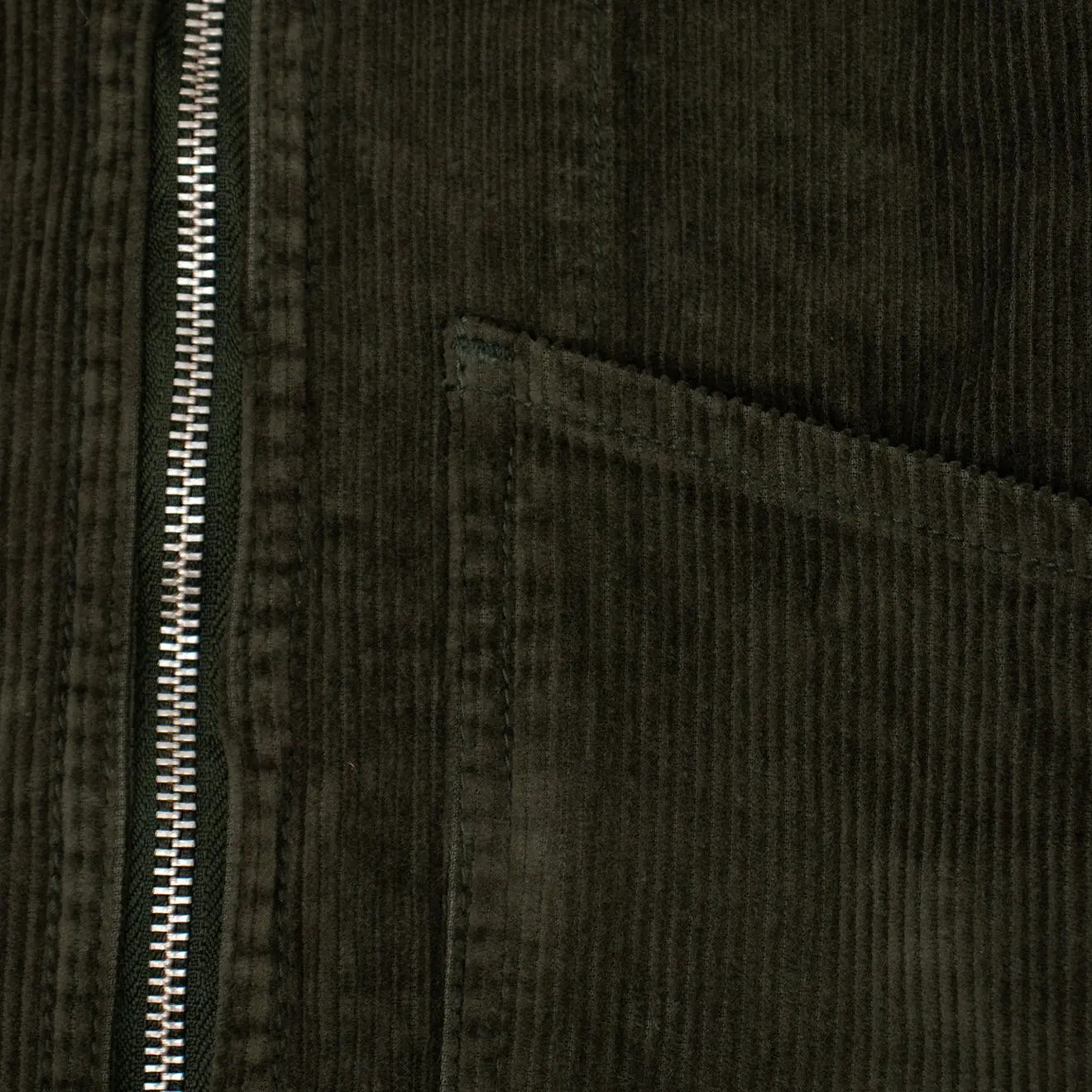 Uskees 3030 Crew Neck Cord Zip Jacket Vine Green - Image 4
