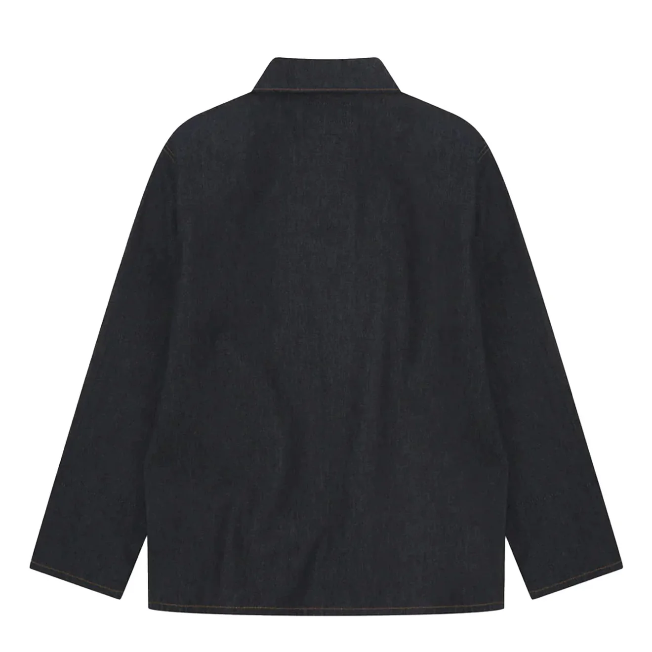 Uskees Denim Buttoned Overshirt Raw Orta Denim - Image 2