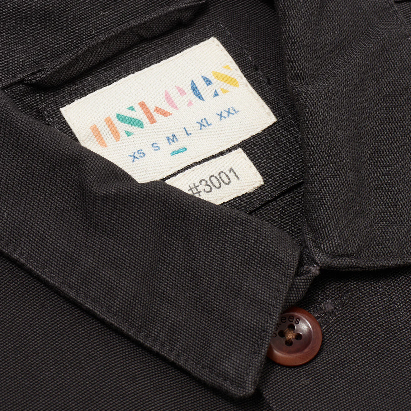 Uskees 3001 Buttoned Overshirt Charcoal - Image 4