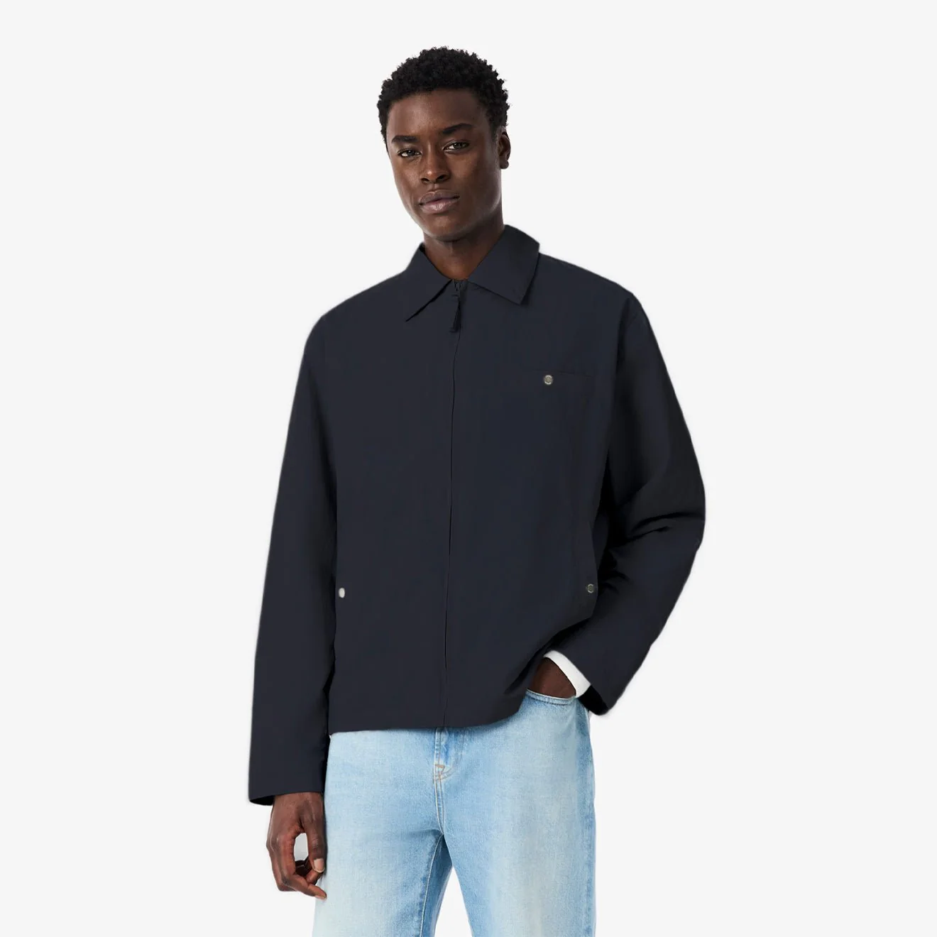 Lacoste Water-Repellent Textured Taffeta Jacket Blackbird - Image 3